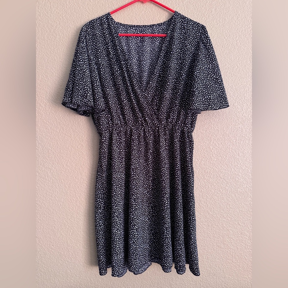 SHEIN Elegant Black and White Polka Dot Dress